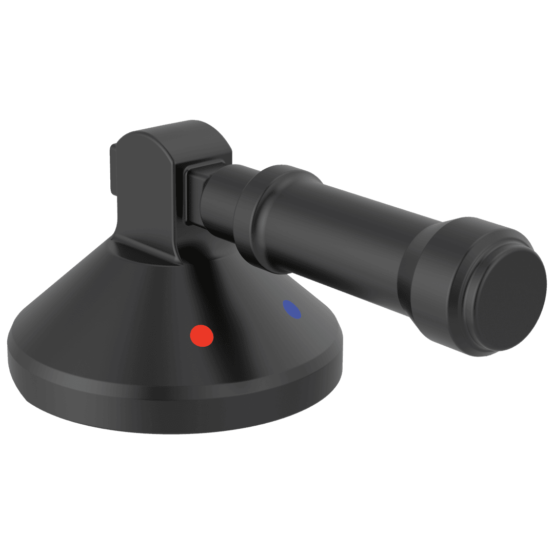 BroderickE 3-Hole Roman Tub w/Hand Shower - Handle Kit-Level - Matte Black by Delta Faucet