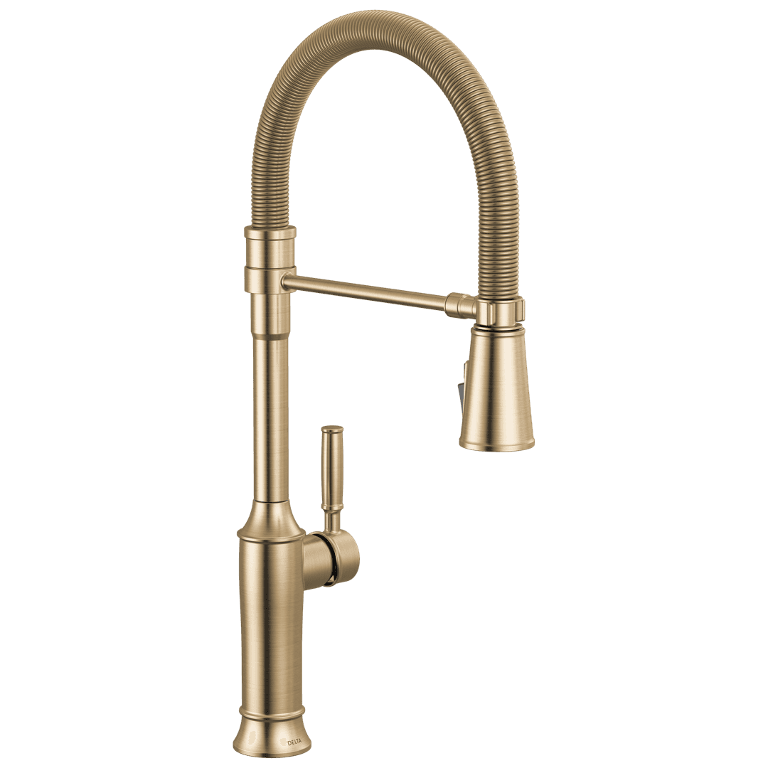 RenaldiE: Single-Handle Pull-Down Spring Kitchen Faucet by Delta Faucet