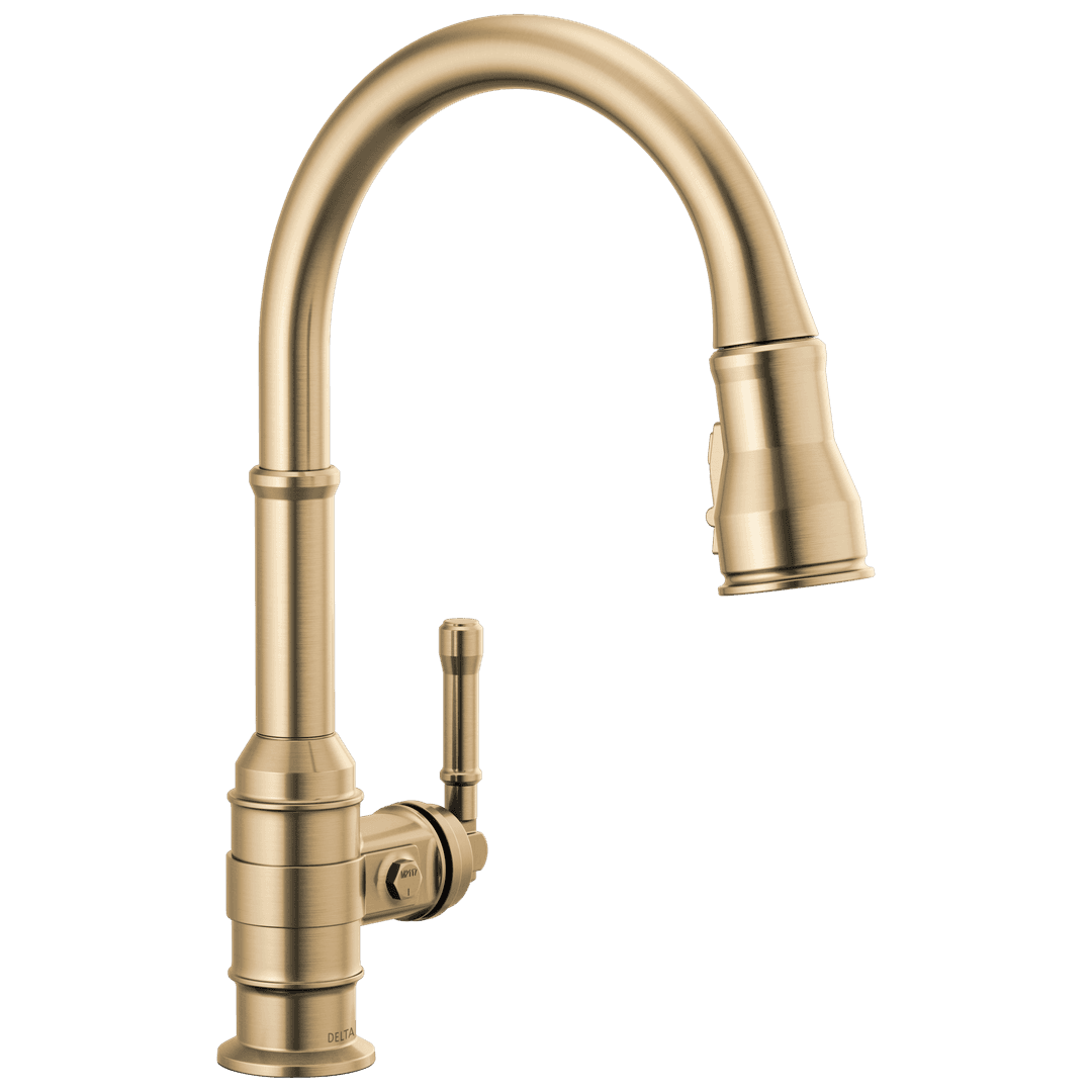 BroderickE Single Handle Pull-Down Kitchen Faucet - Champagne Bronze by Delta Faucet