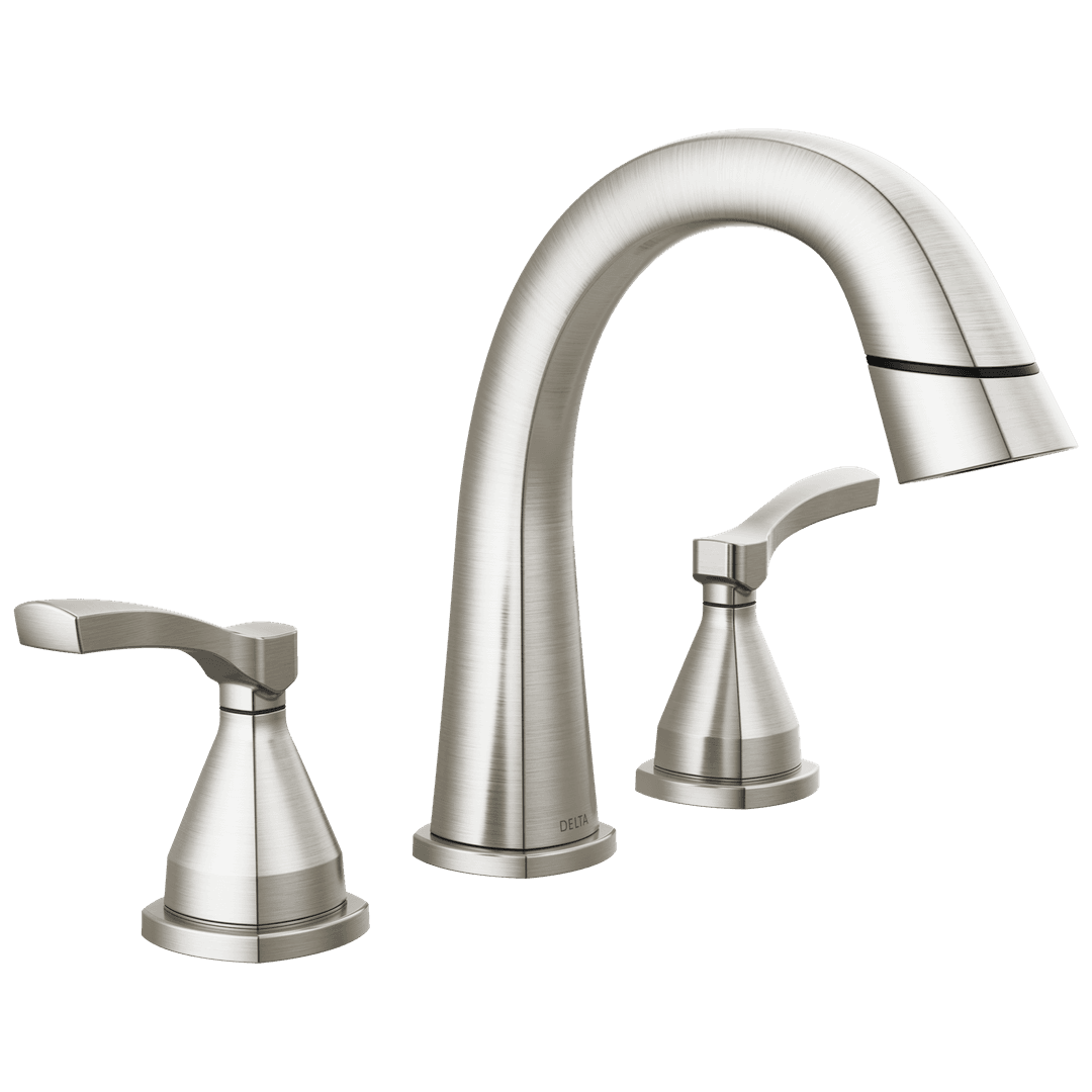 Delta Faucet Stryke Two Handle Widespread Pull Down Bathroom Faucet - Lumicoat - Stainless by Delta Faucet