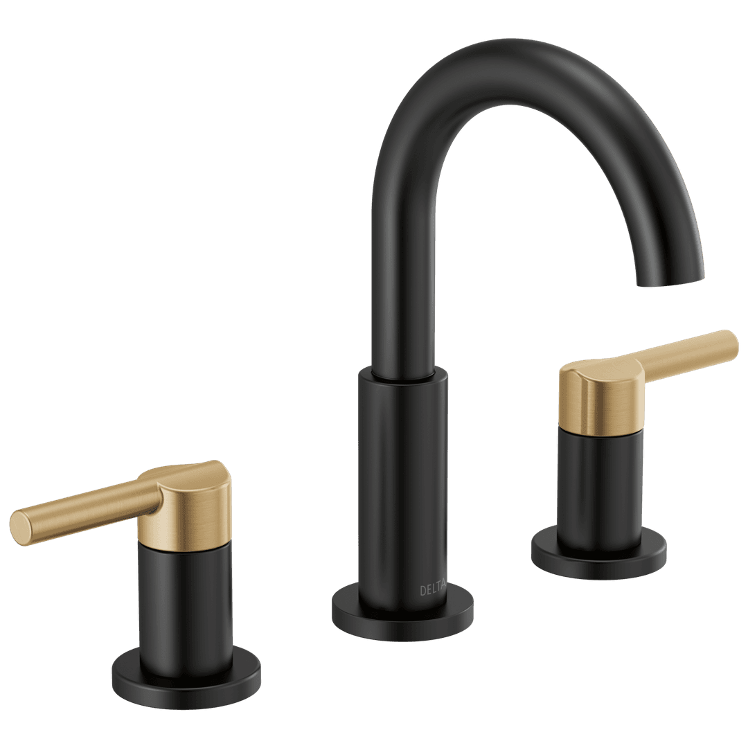 Delta Faucet NicoliE Two Handle Widespread Bathroom Faucet - Matte Black Champagne Bronze by Delta Faucet