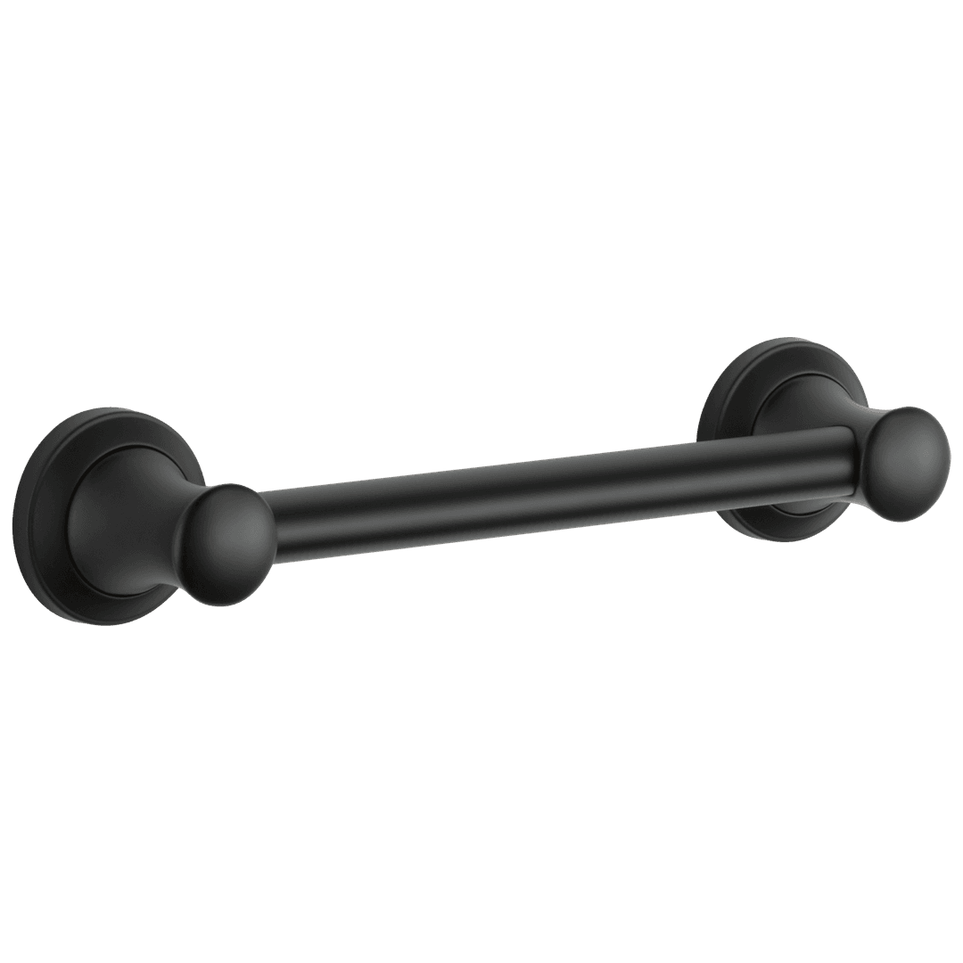 BathSafety 12'' Transitional Decorative Grab Bar - Matte Black by Delta Faucet