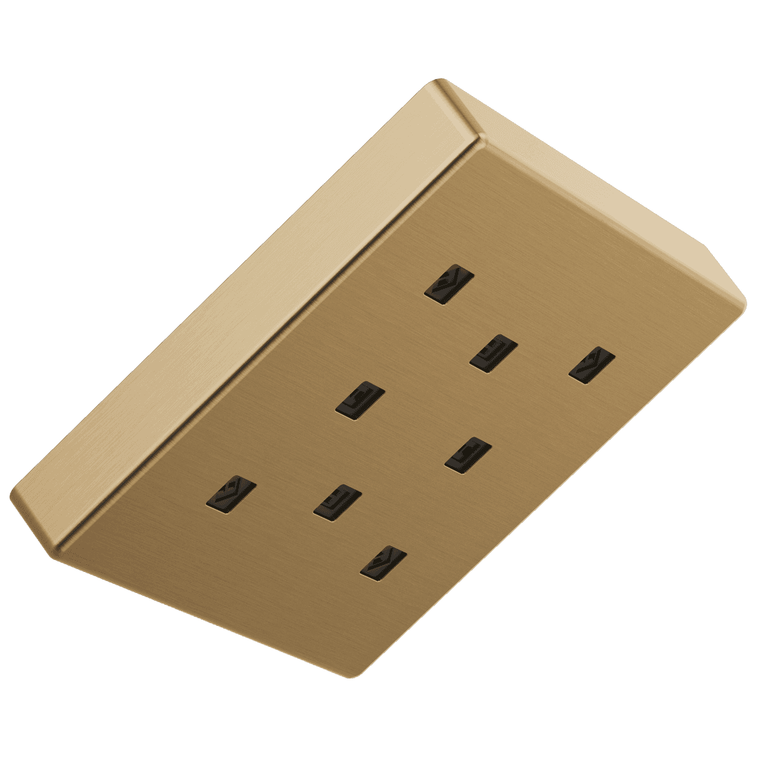 Delta Faucet Universal Showering Components H2Okinetic Single-Setting Metal Raincan Shower Head - Lumicoat Champagne Bronze by Delta Faucet