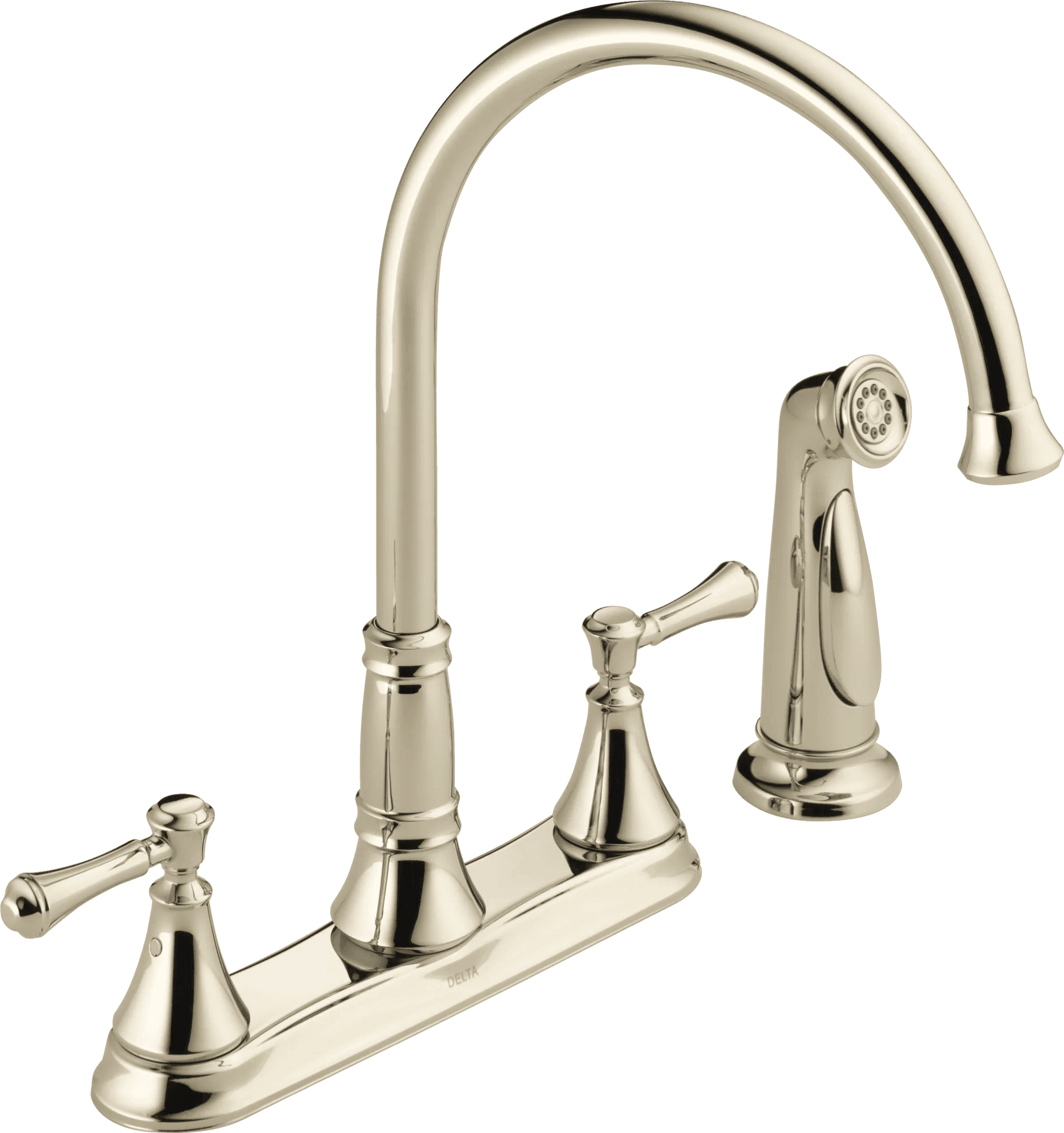 Delta Faucet CassidyE Two Handle Kitchen Faucet with Spray - Polished Nickel by Delta Faucet
