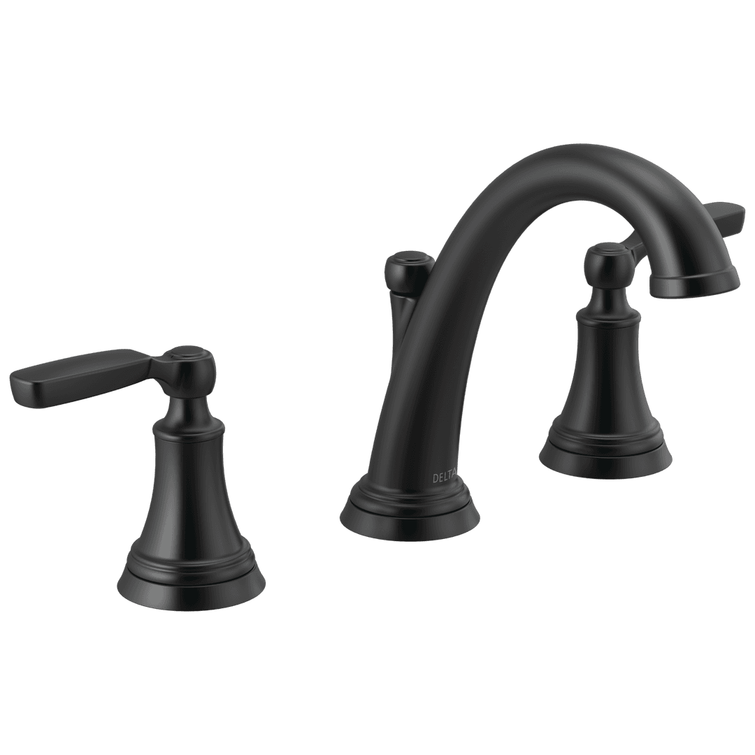 Delta Faucet WoodhurstE Two Handle Widespread Bathroom Faucet - Matte Black by Delta Faucet
