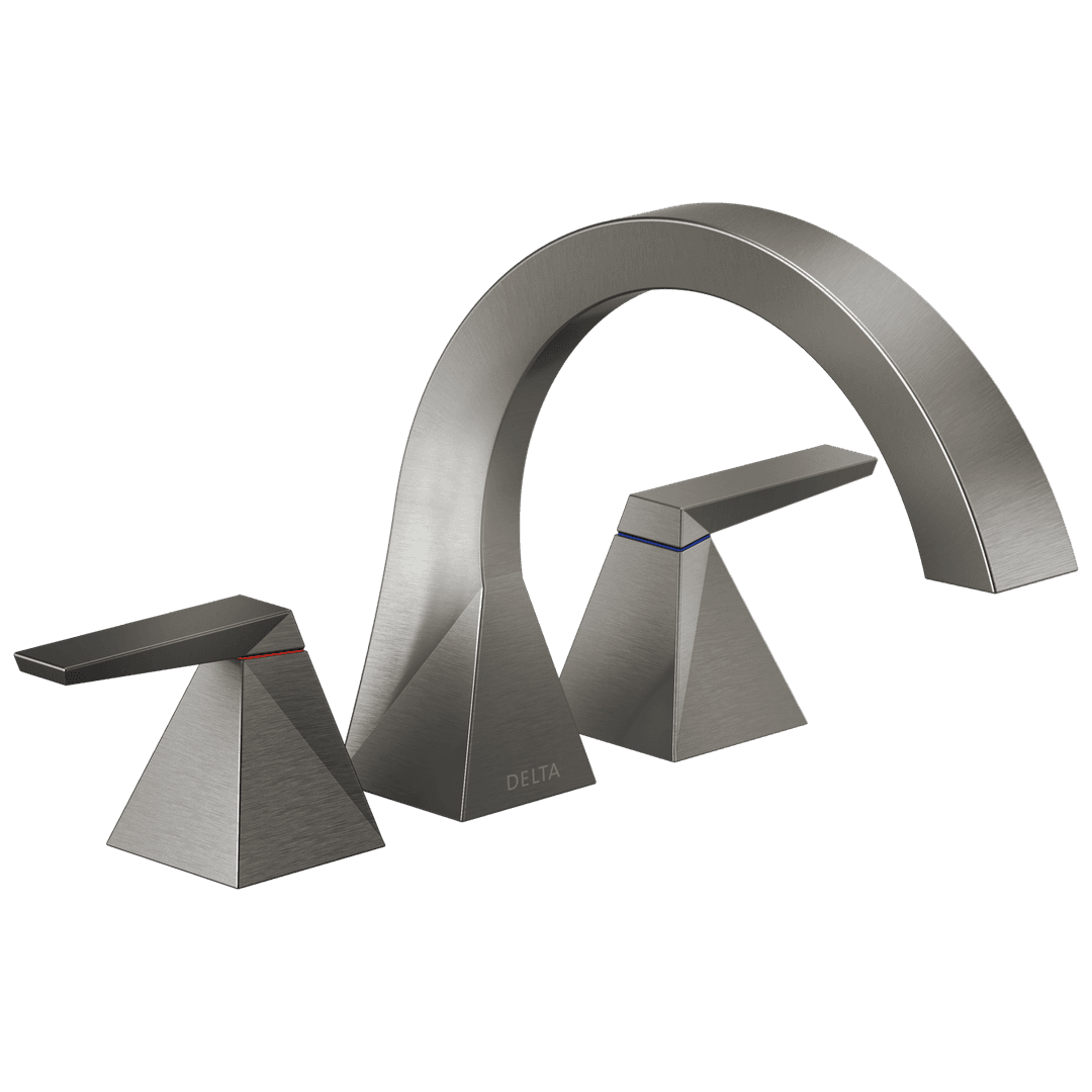 Delta Faucet TrillianE Two-Handle Roman Tub Trim - Lumicoat Black Stainless by Delta Faucet