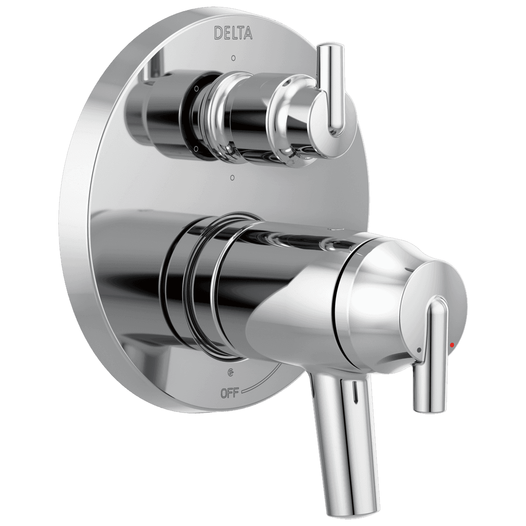 Delta Faucet Trinsic Contemporary Two Handle TempAssure 17T Series Valve Trim with 6-Setting Integrated Diverter - Chrome by Delta Faucet