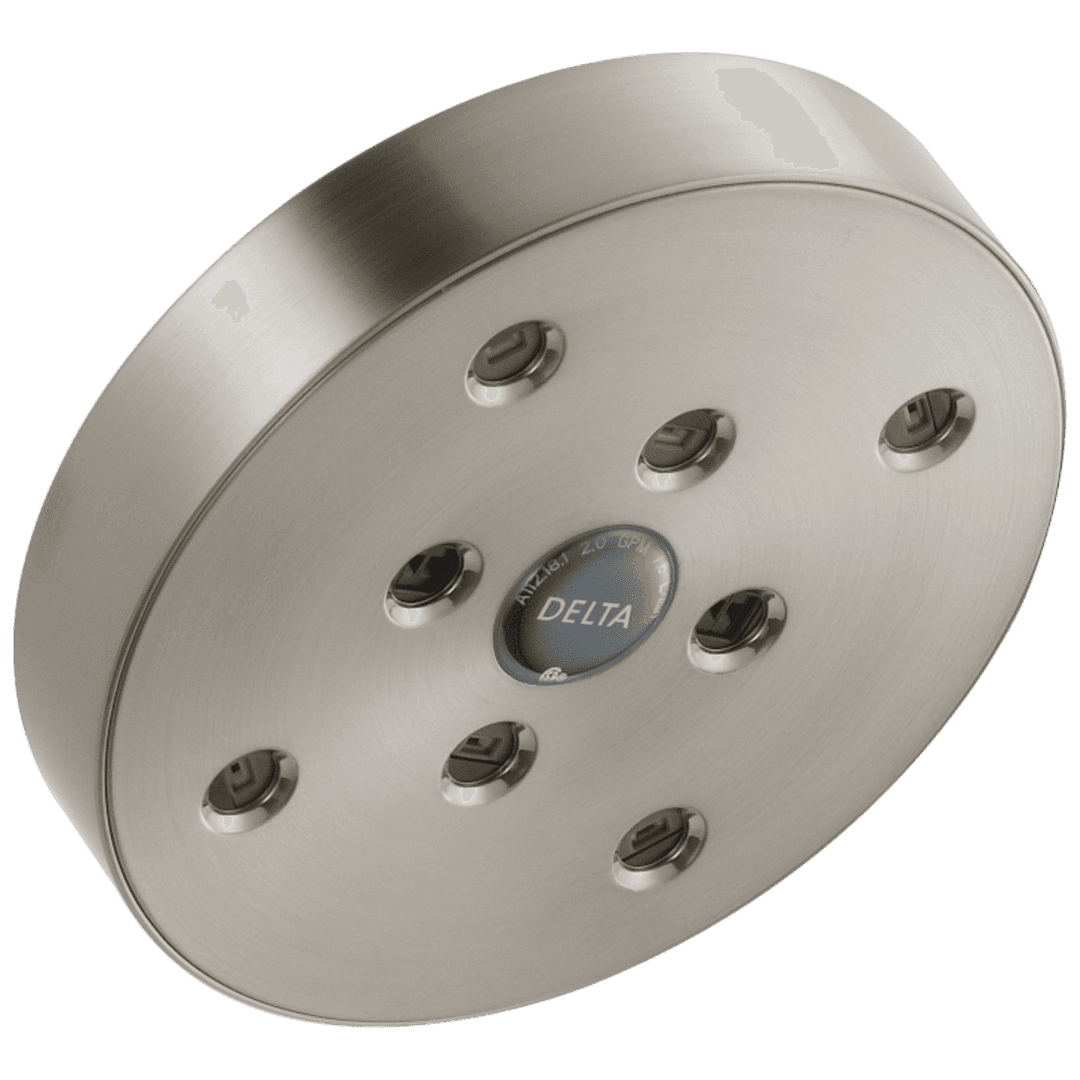 Delta Faucet Universal Showering Components H2OKineticSingle-Setting Raincan Shower Head - Lumicoat Stainless by Delta Faucet