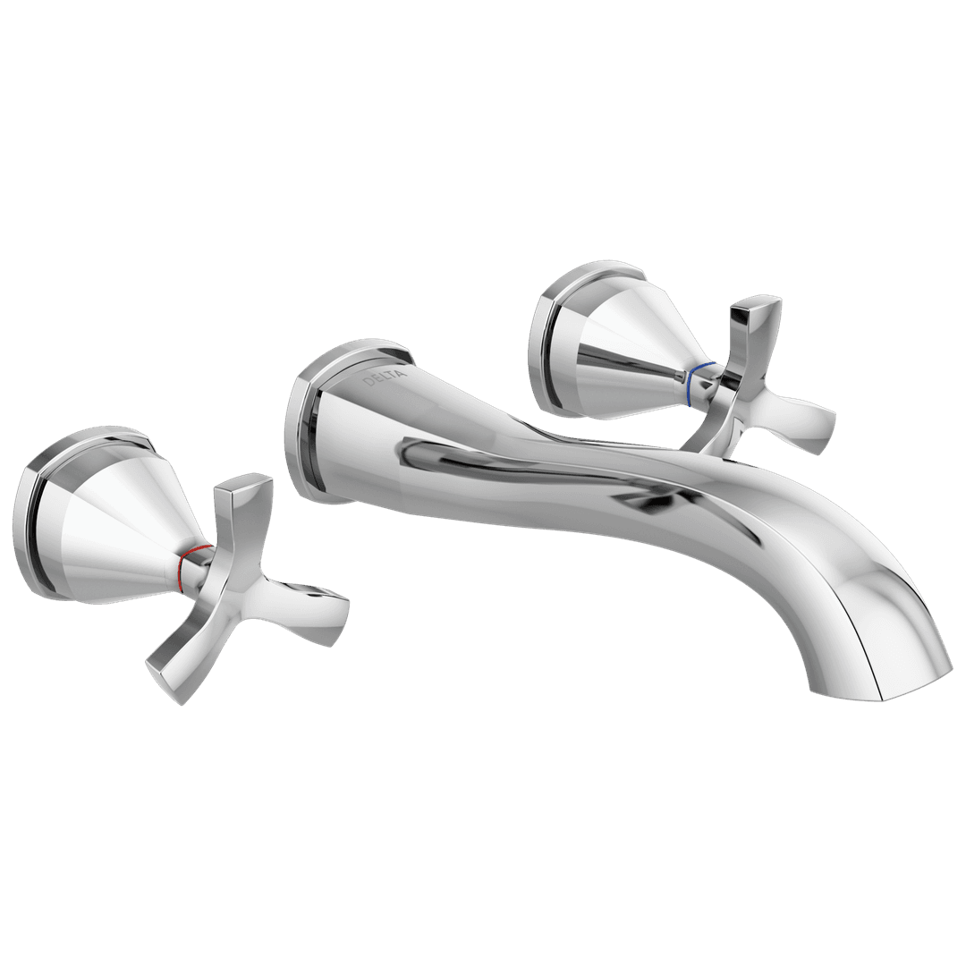 Delta Faucet Stryke Two Handle Wall Mount Bathroom Faucet Trim Without Pop-up Drain - Lumicoat... by Delta Faucet