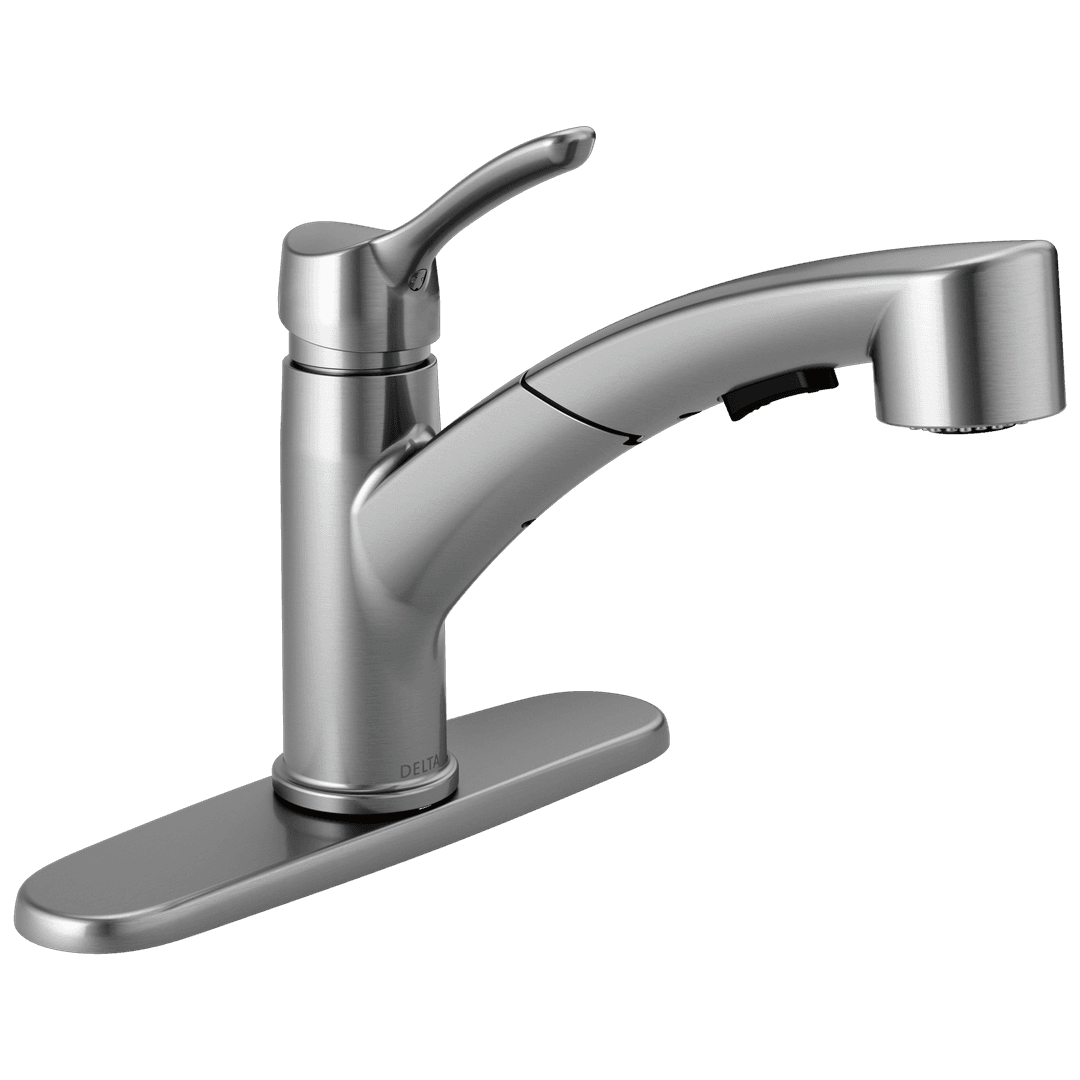 Delta Faucet CollinsE Single Handle Tract-Pack Pull-Out Kitchen Faucet - Arctic Stainless by Delta Faucet