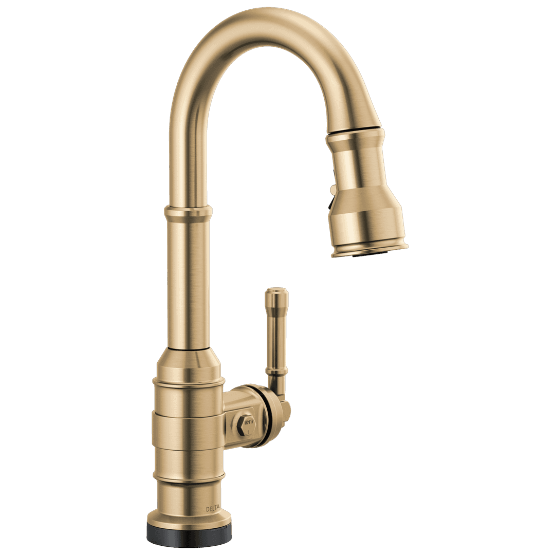 BroderickE Single Handle Pull-Down Bar/Prep Faucet with Touch2O Technology - Champagne Bronze by Delta Faucet