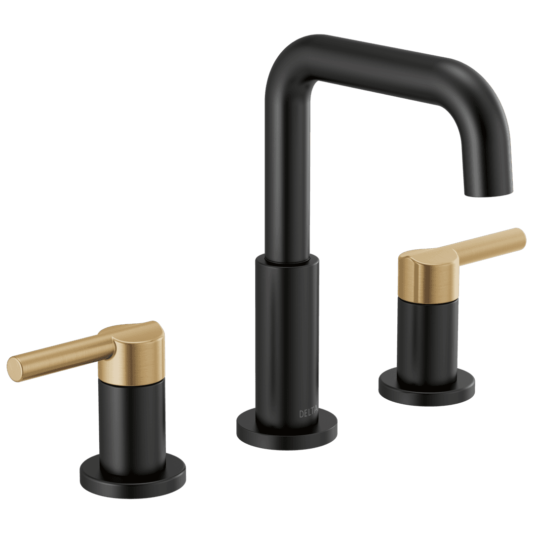 Delta Faucet NicoliE Two Handle Widespread Bathroom Faucet - Matte Black Champagne Bronze by Delta Faucet