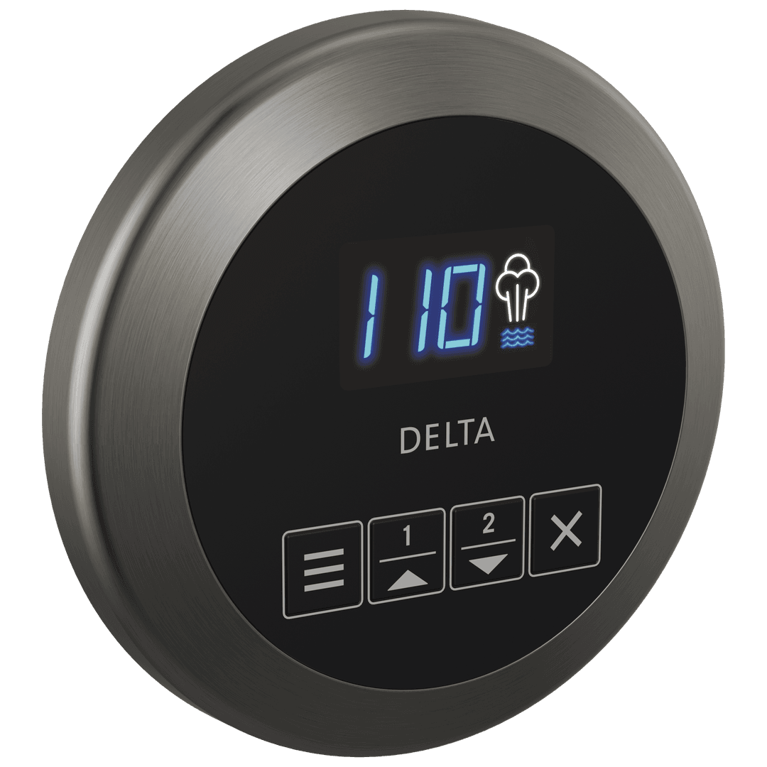 Delta Faucet Universal Showering Components Round Steam Control - Lumicoat Black Stainless by Delta Faucet