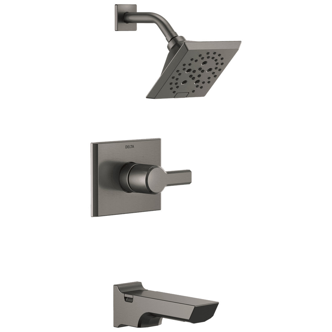 Delta Faucet Pivotale Monitor 14 Series H2okinetictub and Shower Trim - Lumicoat Black Stainless by Delta Faucet