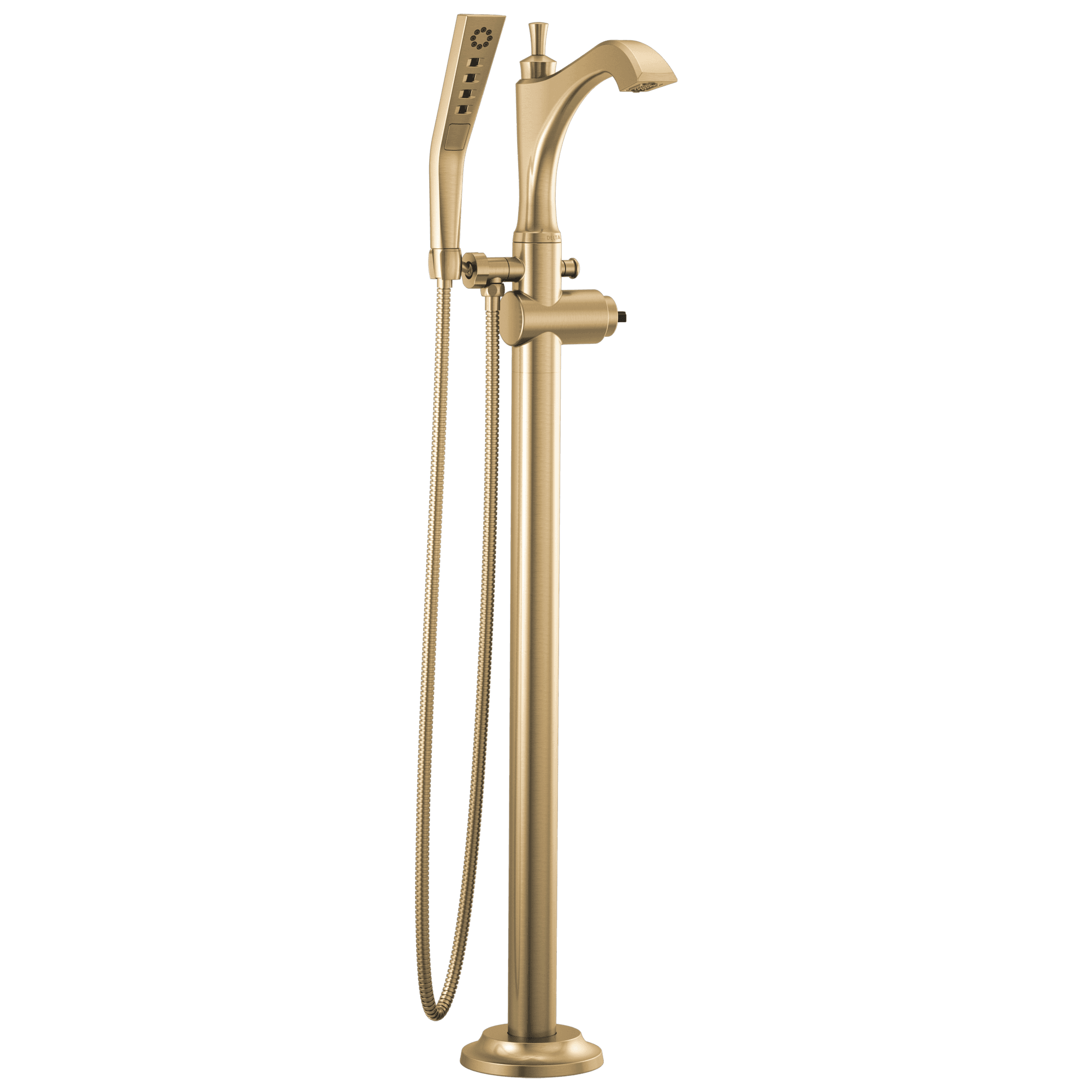 Delta Faucet DorvalE Single Handle Floor Mount Tub Filler Trim - Less Handle - Champagne Bronze by Delta Faucet