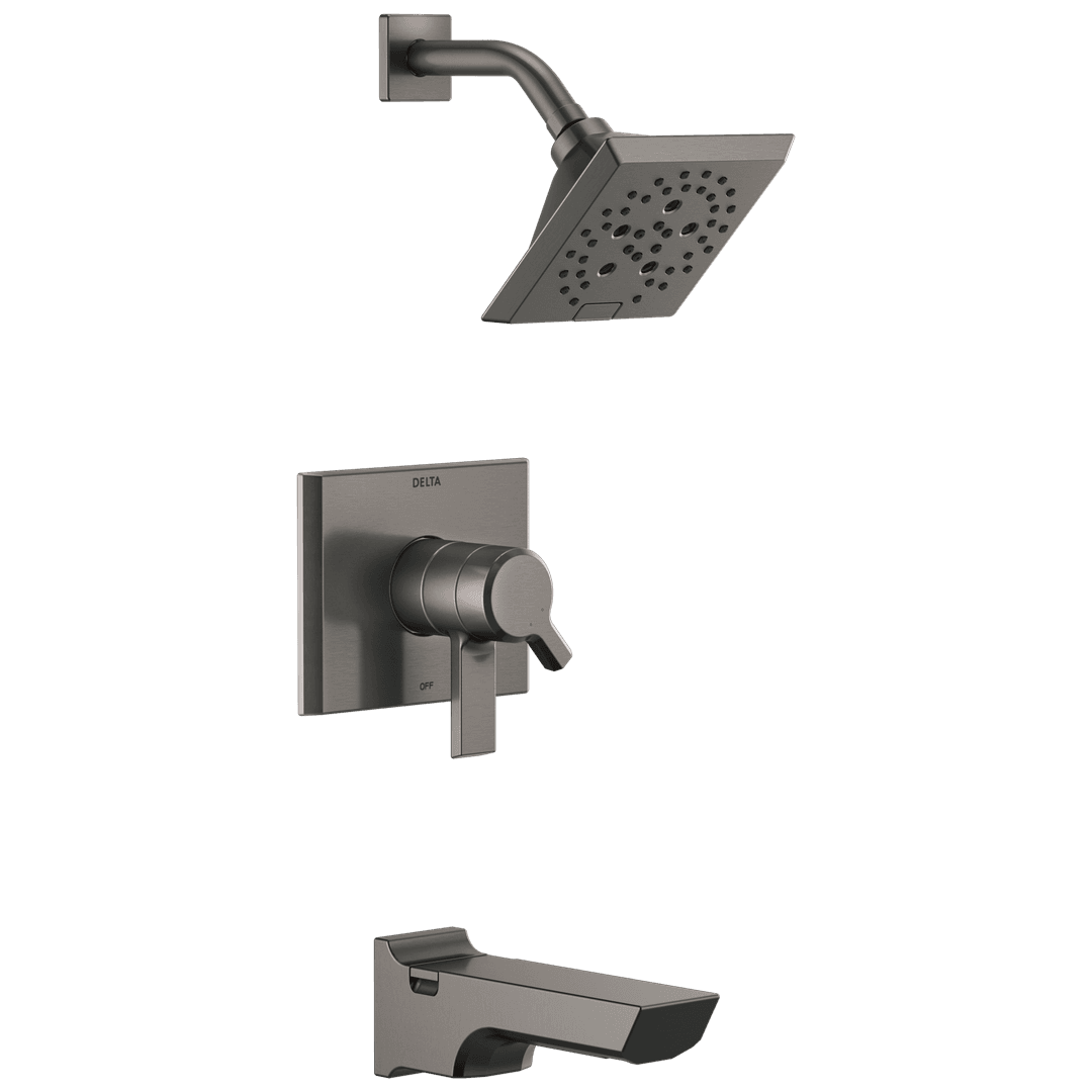 Delta Faucet Pivotale Monitor 17 Series H2okinetictub And Shower Trim - Lumicoat Black - Stainless by Delta Faucet