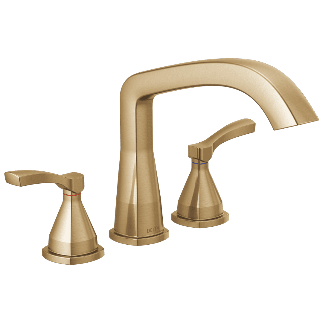 Delta Faucet Stryke Three Hole Roman Tub Trim - Lumicoat Champagne - Bronze by Delta Faucet