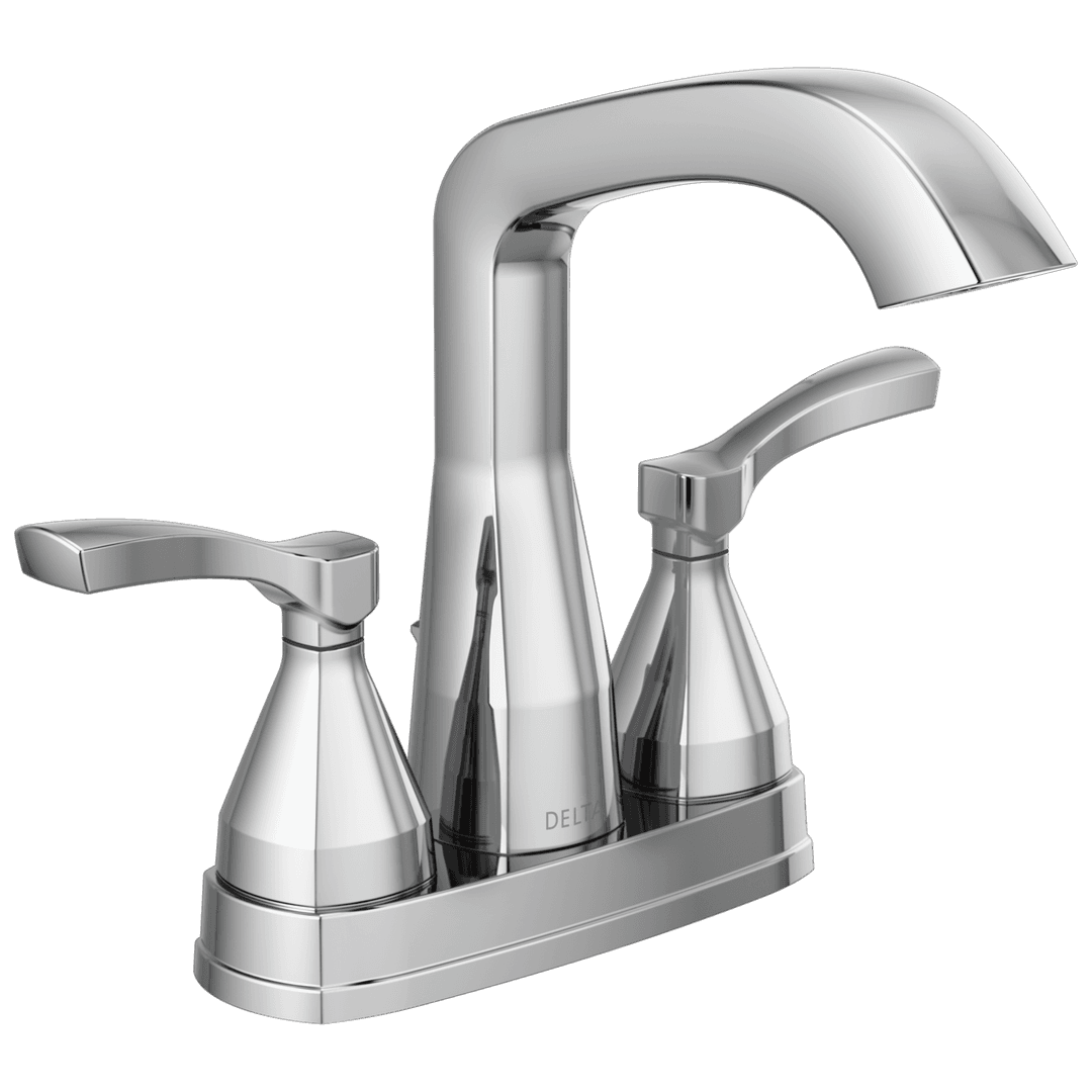Delta Faucet Stryke Two Handle Centerset Bathroom Faucet with Pop-up Drain - Lumicoat Chrome by Delta Faucet