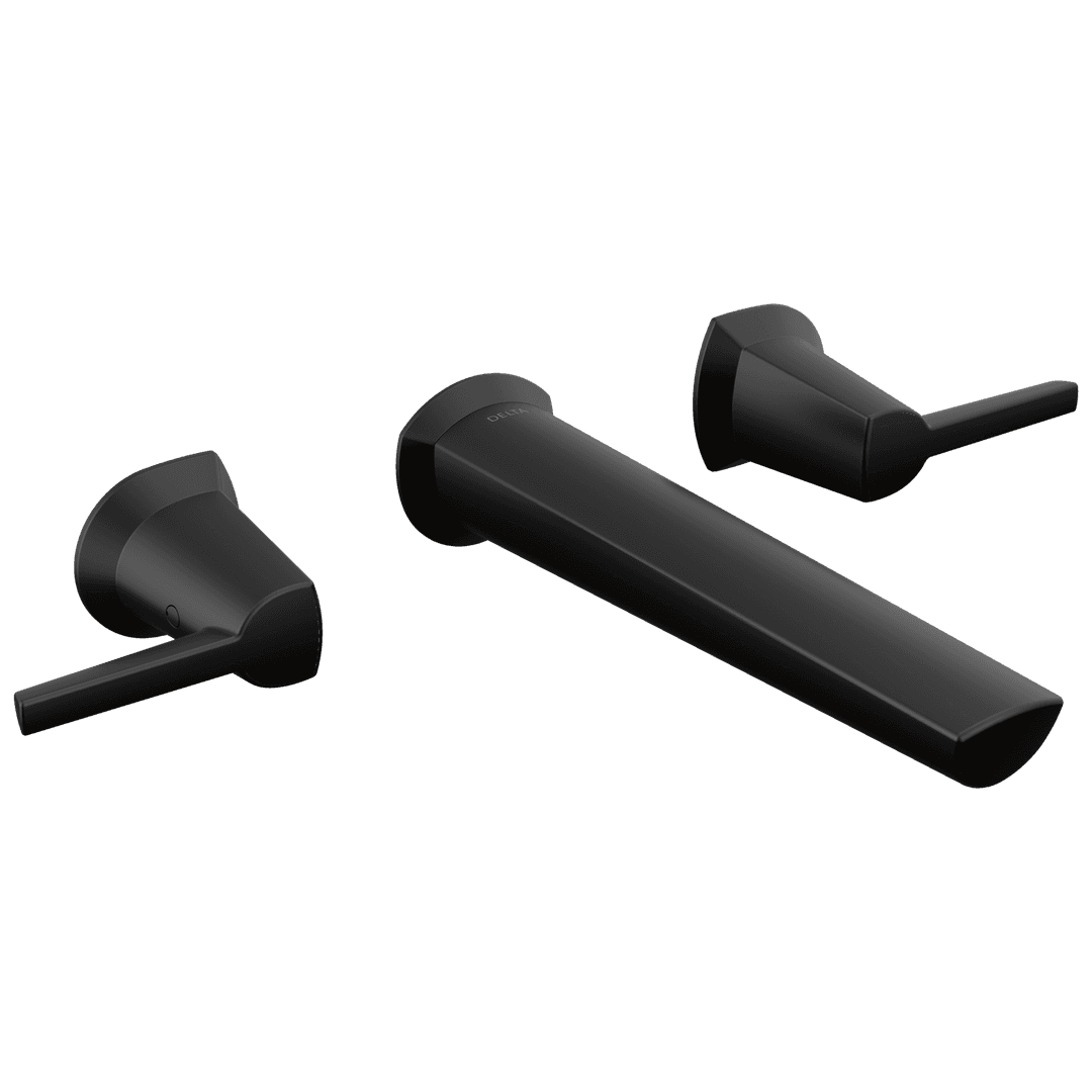 Delta Faucet GaleonE Two Handle Wall Mount Bathroom Faucet - Matte Black by Delta Faucet