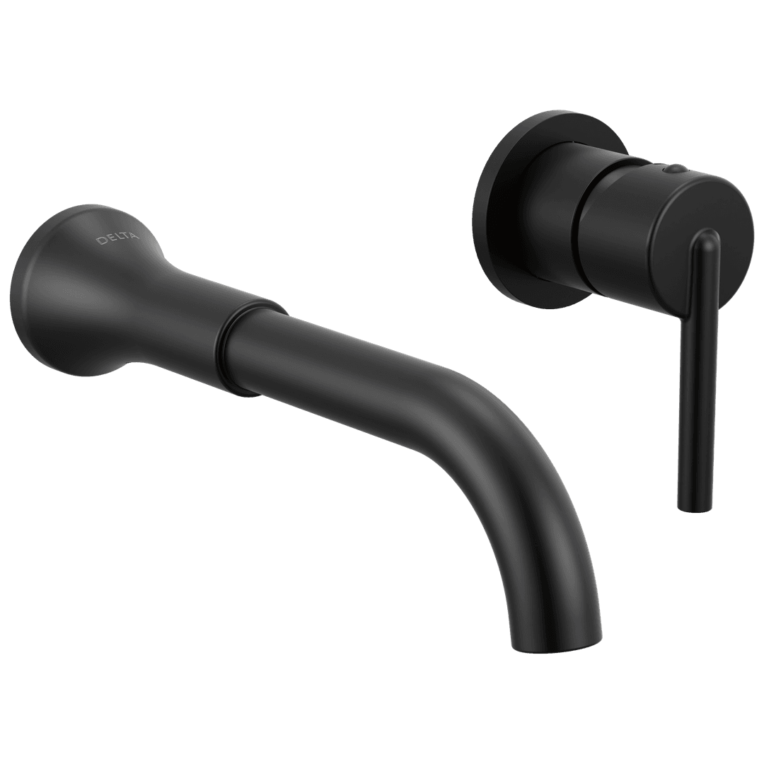 Delta Faucet Trinsic Single Handle Wall Mount Bathroom Faucet Trim - Matte Black by Delta Faucet