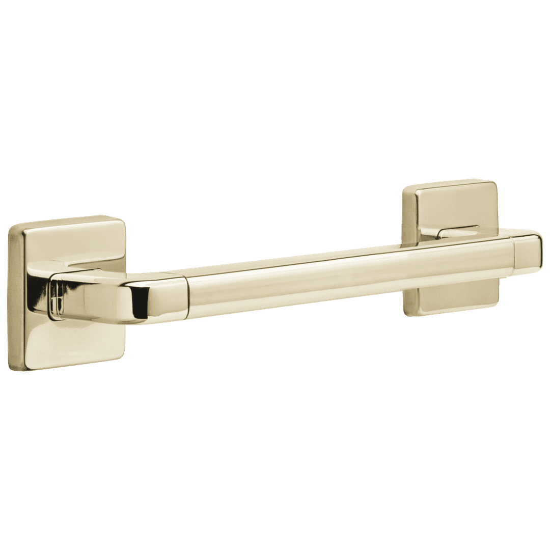 BathSafety 12'' Angular Modern Decorative ADA Grab Bar - Polished Nickel by Delta Faucet
