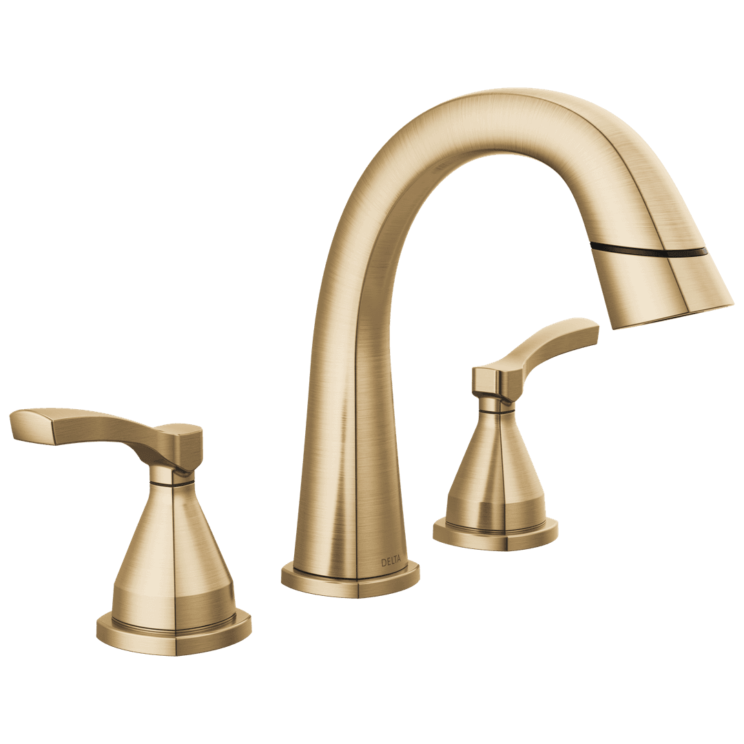 Delta Faucet Stryke Two Handle Widespread Pull Down Bathroom Faucet - Lumicoat Champagne - Bronze by Delta Faucet