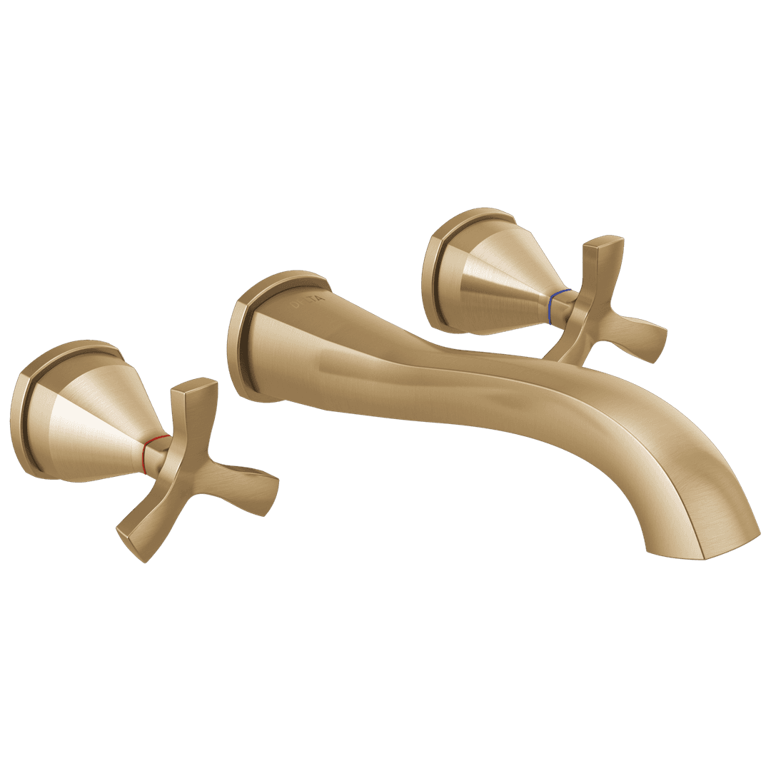 Delta Faucet Stryke Two Handle Wall Mount Bathroom Faucet Trim Without Pop-up Drain - Lumicoat... by Delta Faucet