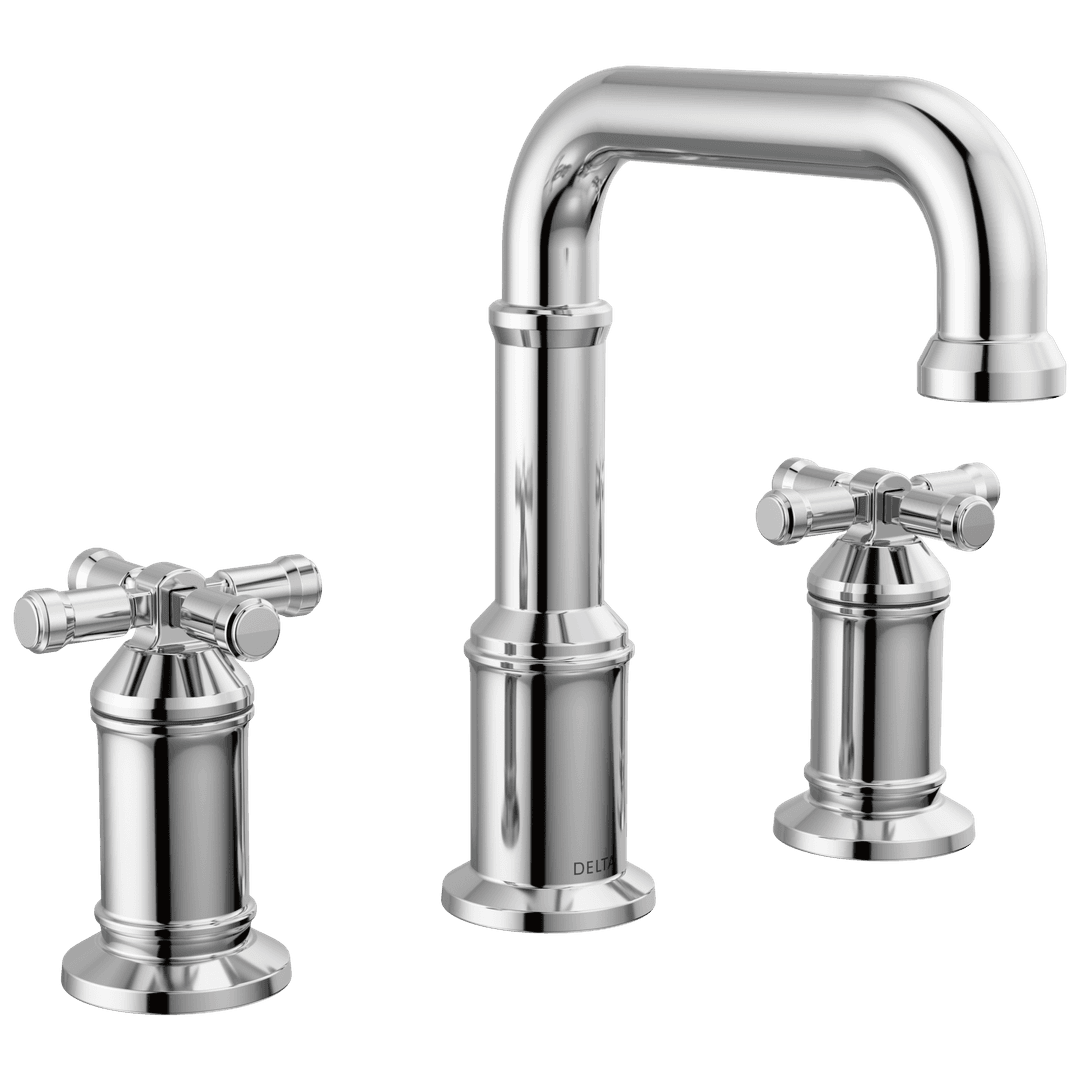BroderickE Two Handle Widespread Bathroom Faucet - Lumicoat Chrome by Delta Faucet