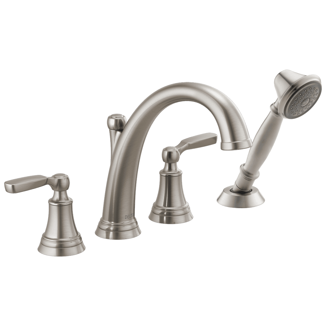Delta Faucet WoodhurstE Roman Tub with Handshower Trim - Stainless by Delta Faucet