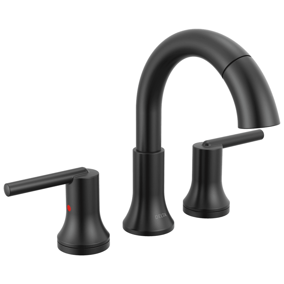 Delta Faucet Trinsic Two Handle Widespread Pull Down Bathroom Faucet - Matte Black by Delta Faucet