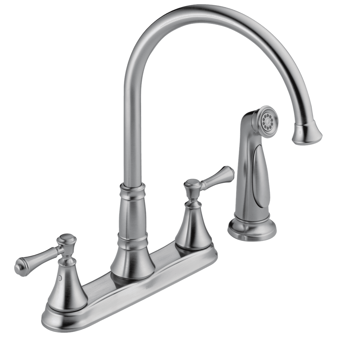 Delta Faucet CassidyE Two Handle Kitchen Faucet with Spray - Arctic Stainless by Delta Faucet
