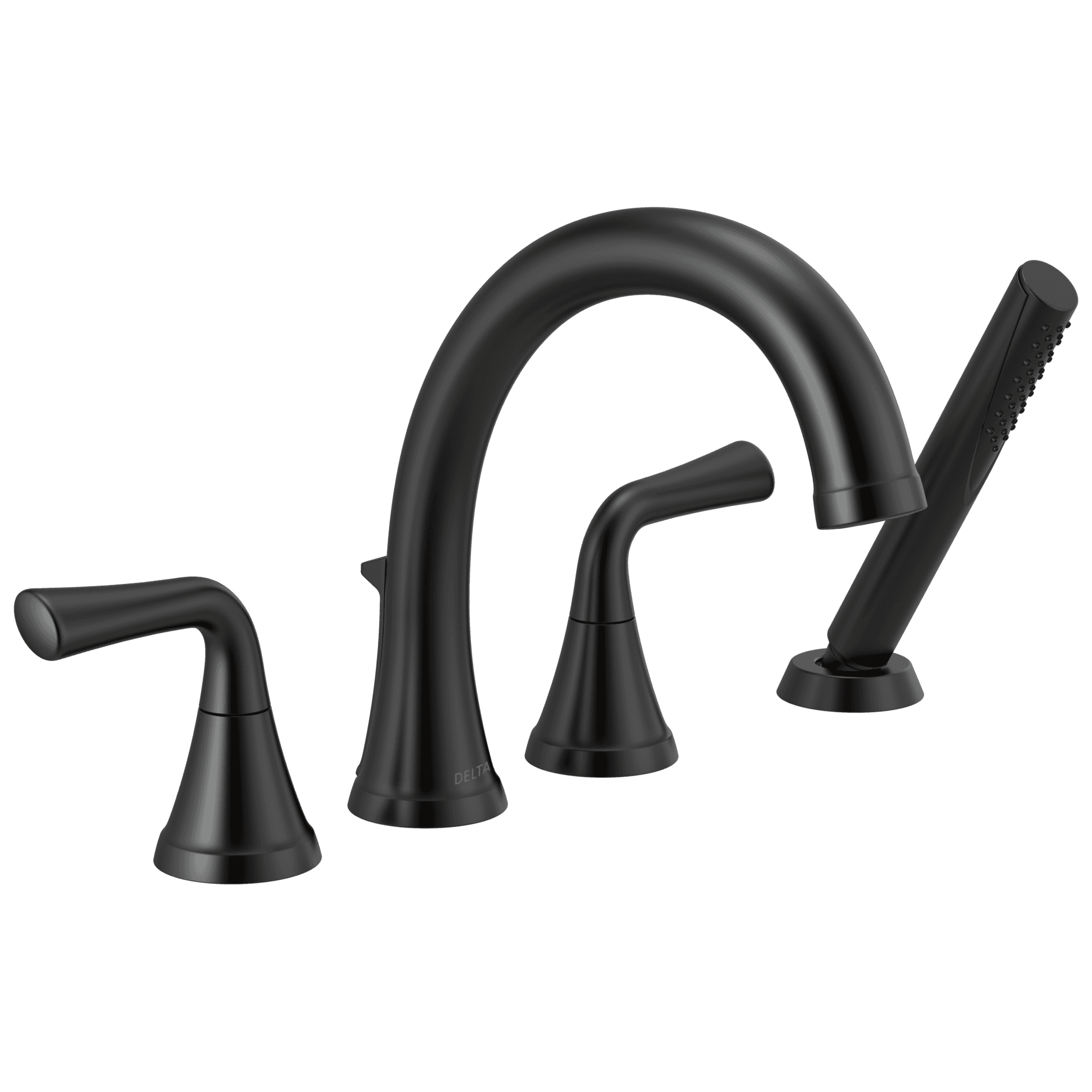 Delta Faucet KayraE Roman Tub Trim with Hand Shower - Matte Black by Delta Faucet