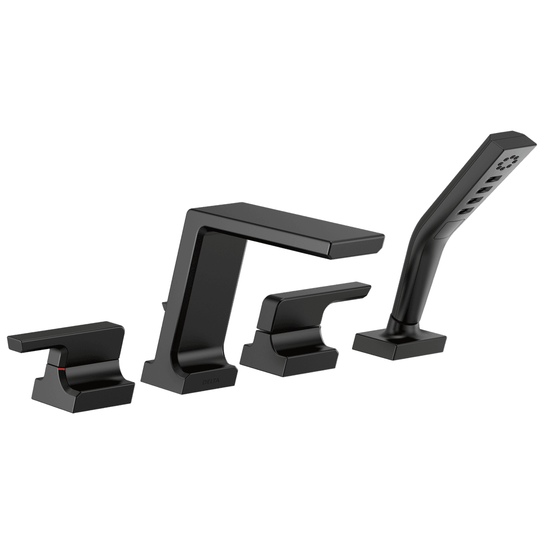 Delta Faucet Pivotale Roman Tub With Hand Shower Trim - - Matte Black by Delta Faucet