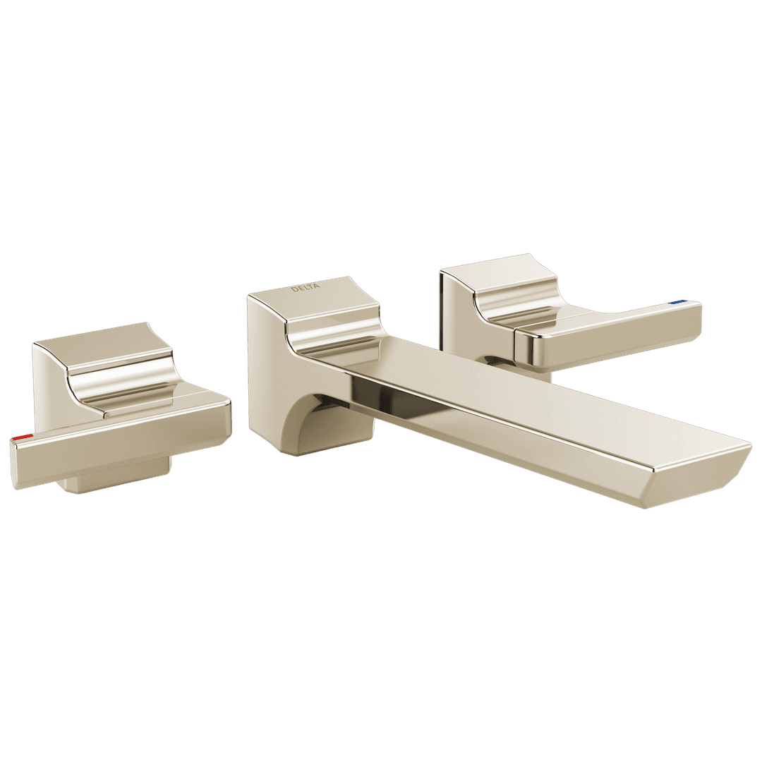 Delta Faucet Pivotale Two Handle Wall Mount Bathroom Faucet Trim - Lumicoat Polished - Nickel by Delta Faucet