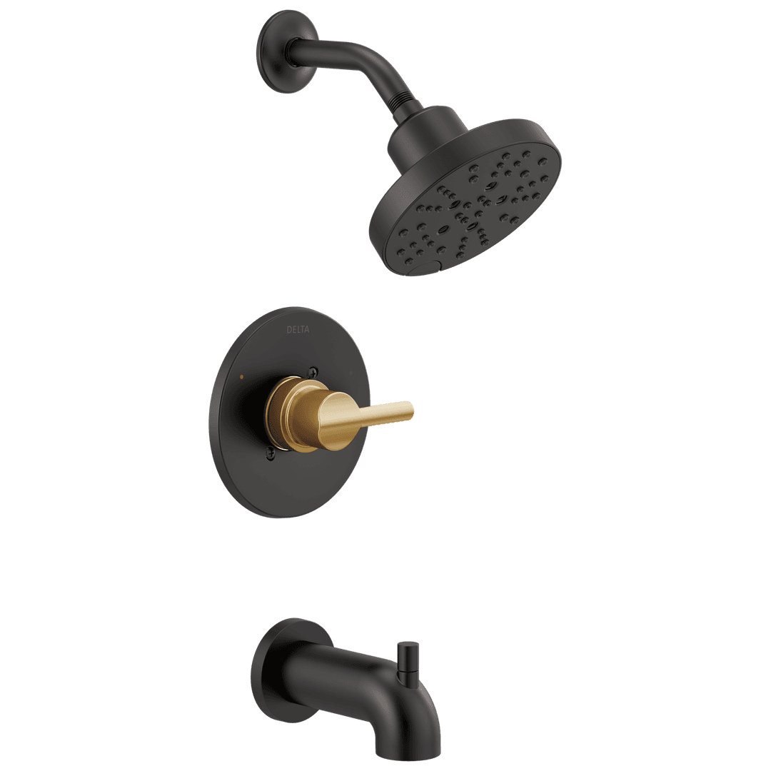NicoliE Monitor 14 Series Tub and Shower - Matte Black Champagne Bronze by Delta Faucet