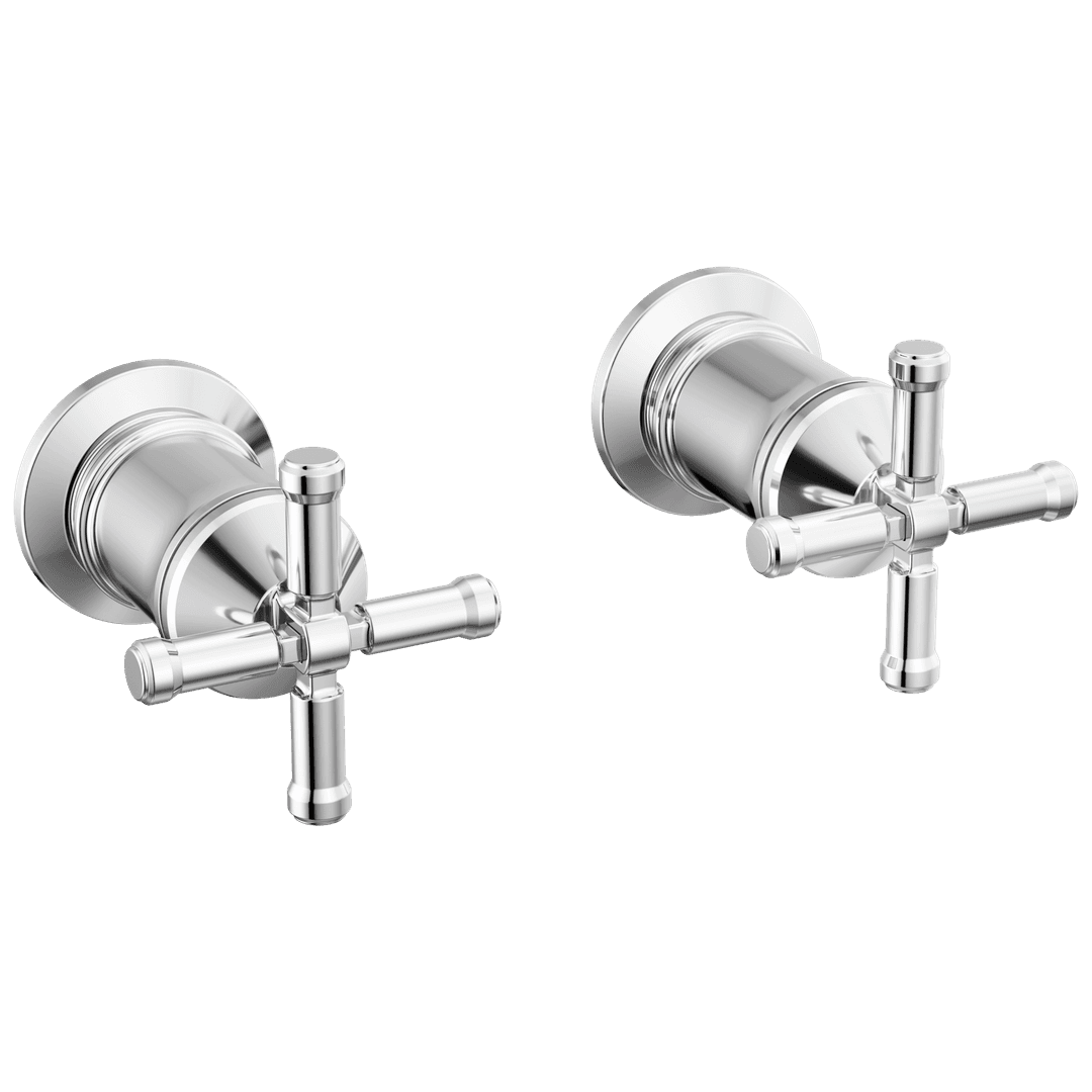 BroderickE Wall Mount Tub Filler Handle Kit-Cross - Lumicoat Chrome by Delta Faucet