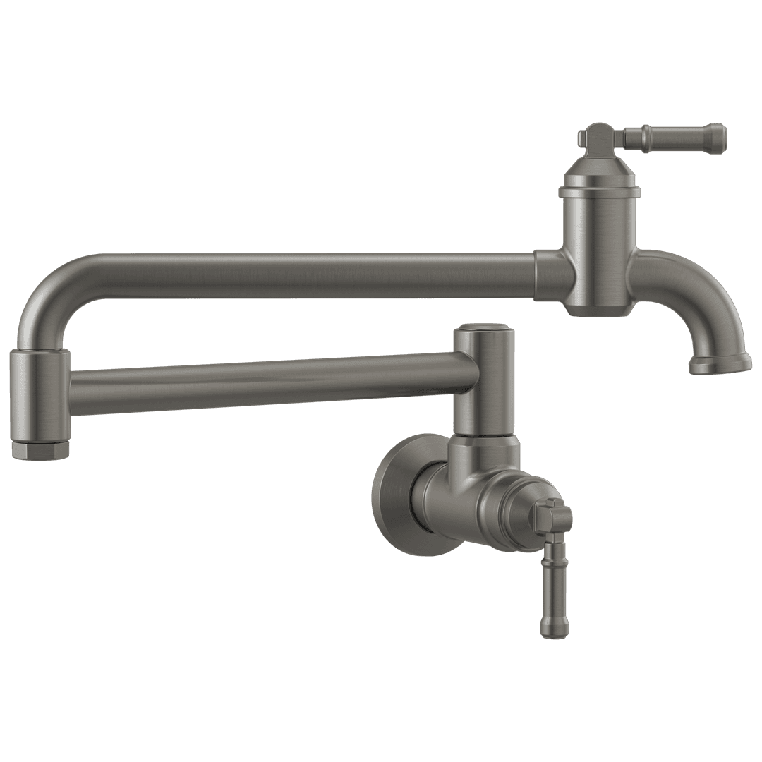 BroderickE Wall Mount Pot Filler - Black Stainless by Delta Faucet