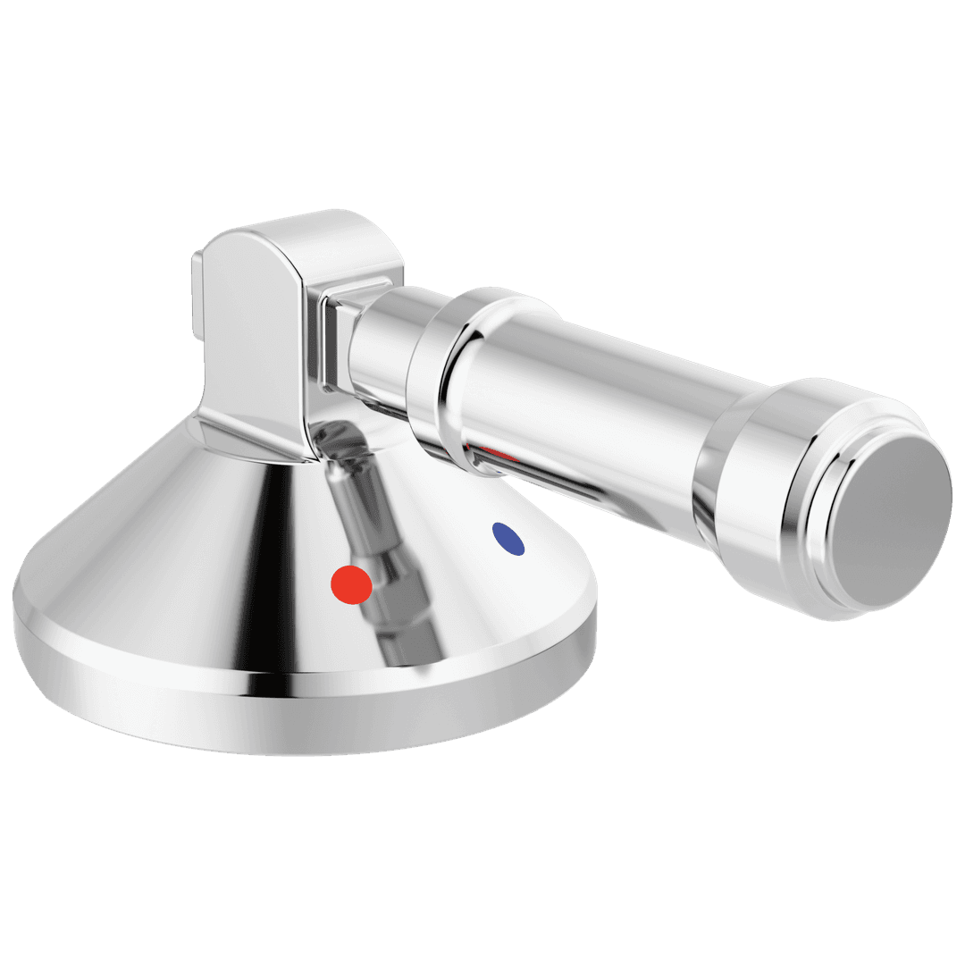 BroderickE 3-Hole Roman Tub w/Hand Shower - Handle Kit-Level - Lumicoat Chrome by Delta Faucet