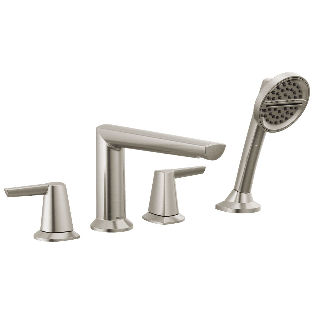 Delta Faucet GaleonE 4-Hole Roman Tub Trim with Hand Shower - Lumicoat Stainless by Delta Faucet