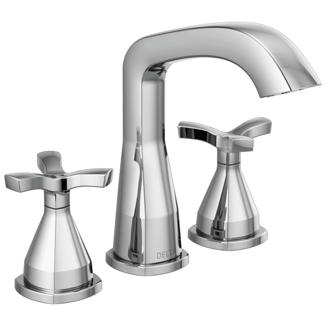 Delta Faucet Stryke Two Handle Widespread Bathroom Faucet With Pop-up Drain - Lumicoat - Chrome by Delta Faucet