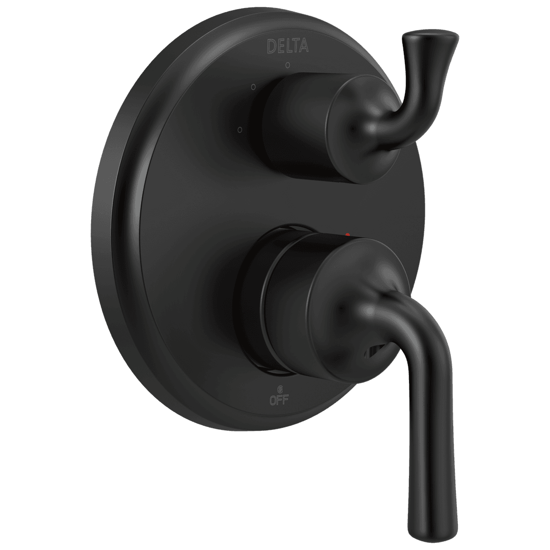 Delta Faucet KayraE Two-Handle Monitor 14 Series Valve Trim with 3-Setting Integrated Diverter - Matte Black by Delta Faucet