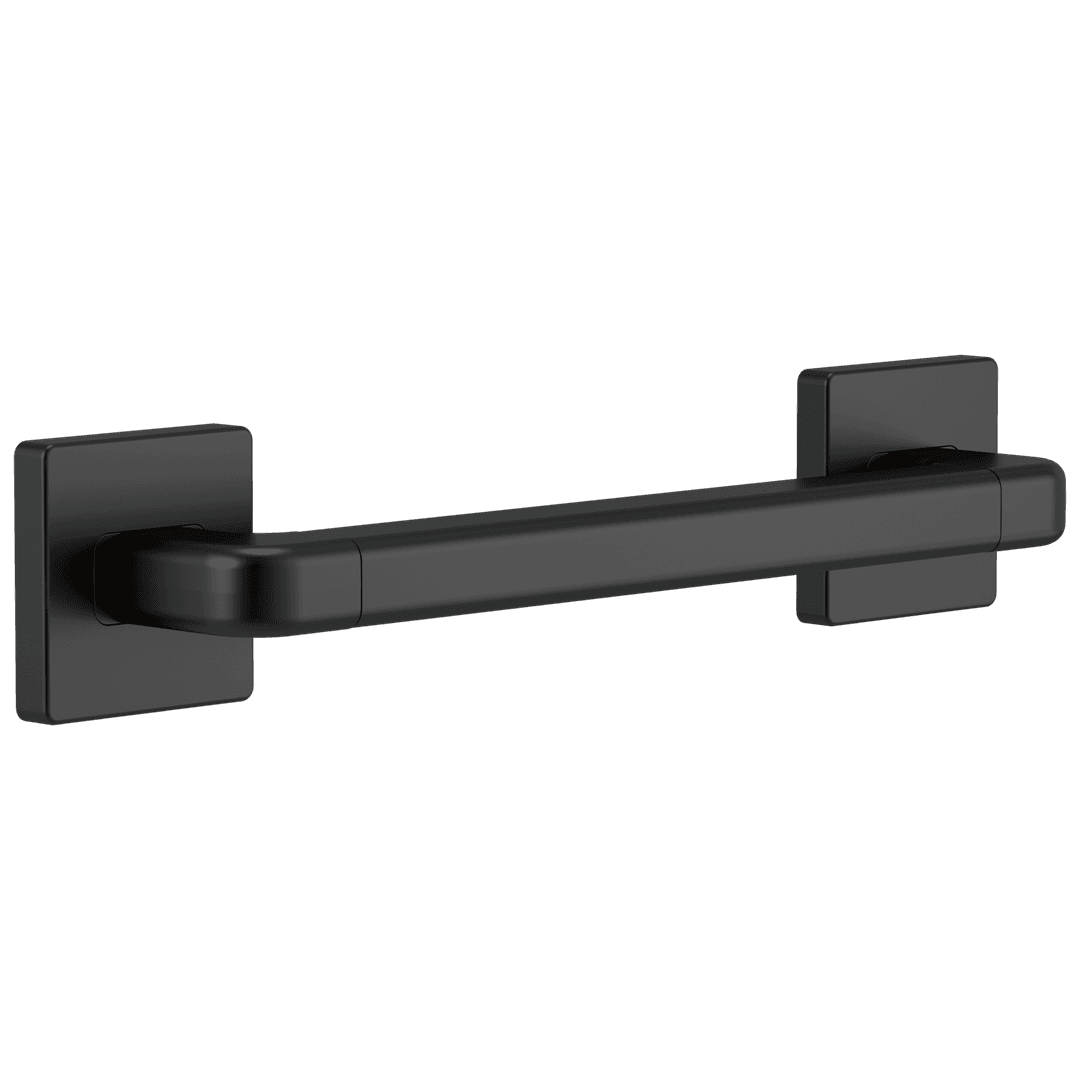 BathSafety Angular Modern Decorative ADA Grab Bar - 12'' - Matte Black by Delta Faucet