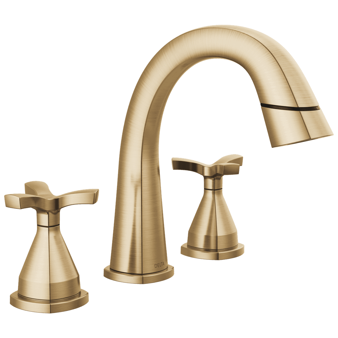 Delta Faucet Stryke Two Handle Widespread Pull Down Bathroom Faucet - Lumicoat Champagne - Bronze by Delta Faucet