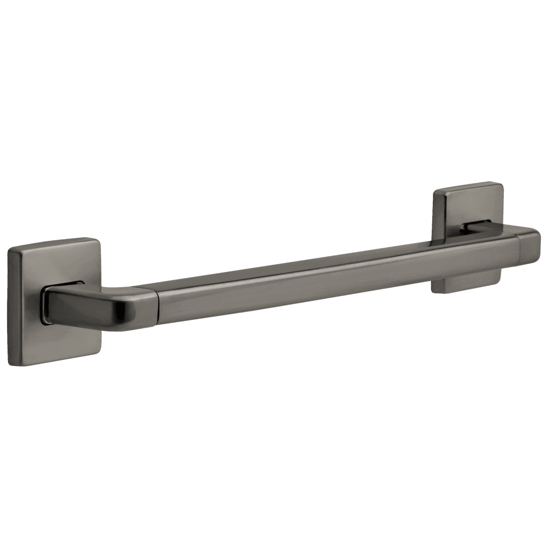 BathSafety Angular Modern Decorative ADA Grab Bar - Black Stainless by Delta Faucet