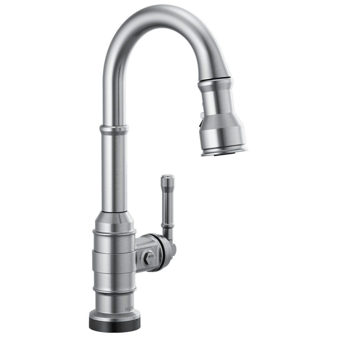 BroderickE Single Handle Pull-Down Bar/Prep Faucet with Touch2O Technology - Arctic Stainless by Delta Faucet