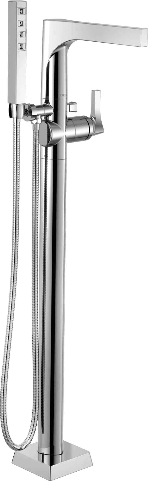 Delta Faucet Zura Single Handle Floor Mount Tub Filler Trim with Hand Shower - Chrome by Delta Faucet