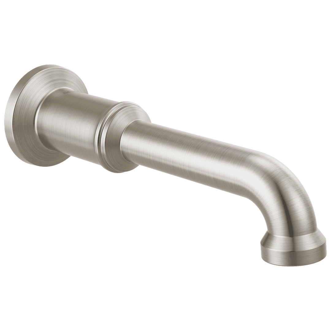 BroderickE Non-Diverter Tub Spout - Lumicoat Stainless by Delta Faucet