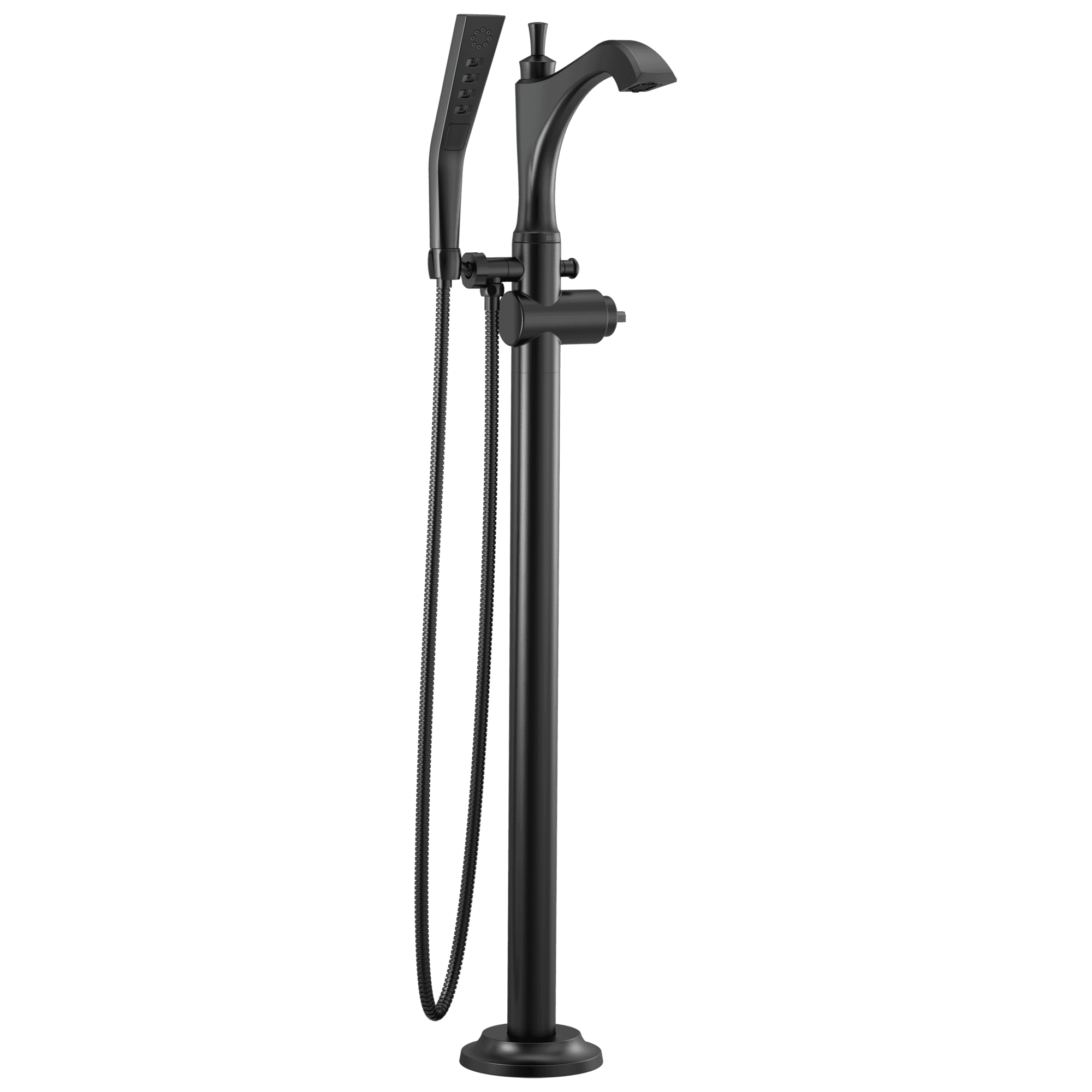 Delta Faucet DorvalE Single Handle Floor Mount Tub Filler Trim - Less Handle - Matte Black by Delta Faucet