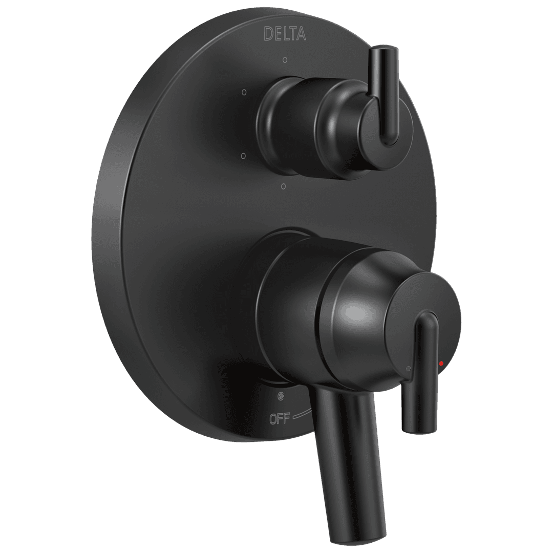 Delta Faucet Trinsic Contemporary Monitor 17 Series Valve Trim with 6-Setting Integrated Diverter - Matte Black by Delta Faucet