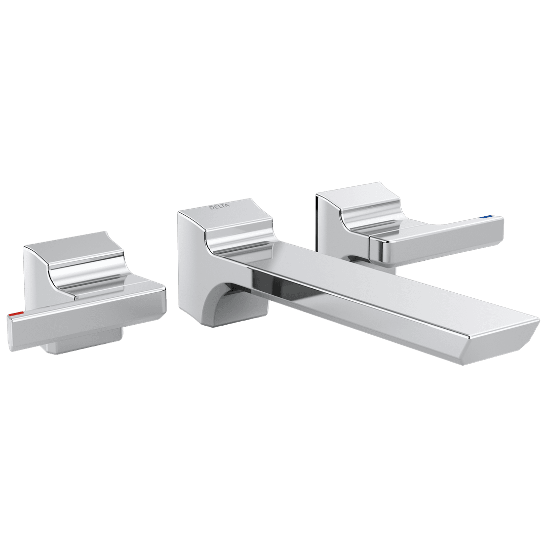 Delta Faucet Pivotale Two Handle Wall Mount Bathroom Faucet Trim - Lumicoat - Chrome by Delta Faucet